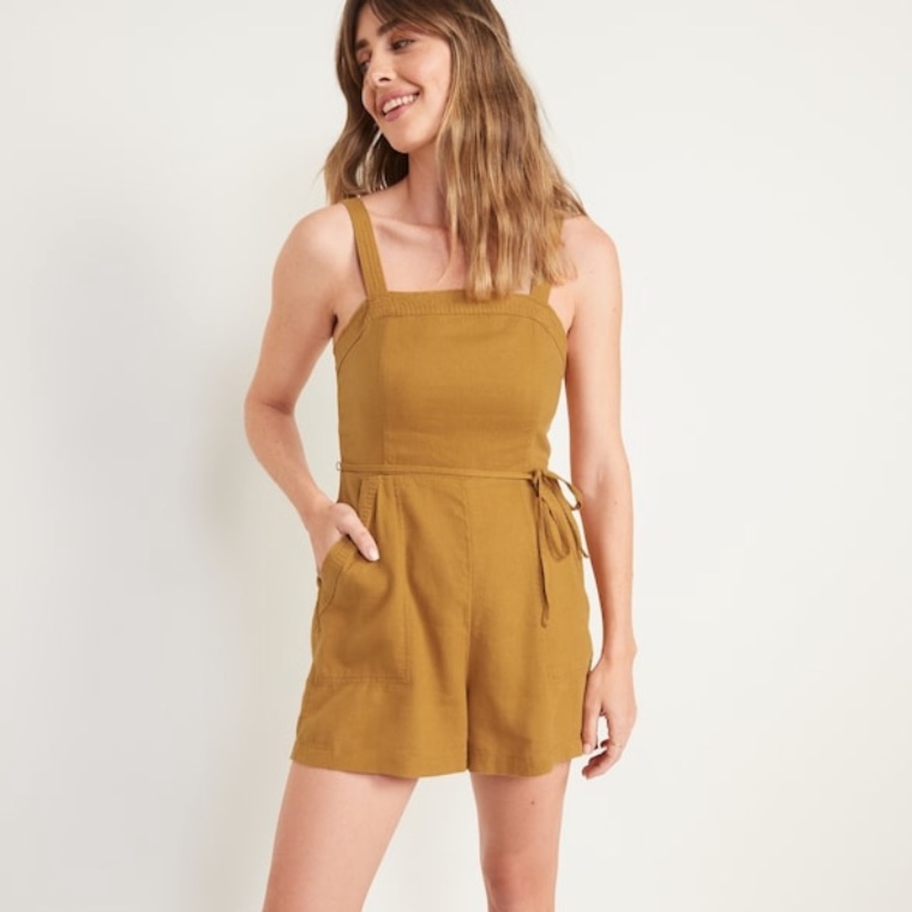 Old Navy Linen Utility Romper